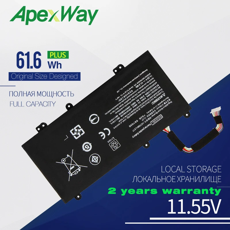 

Аккумулятор ApexWay SG03XL для Hp Envy 17-U110NR 17-U163CL 17-U273CL 17-U011NR 17-U108CA W7D93UA W2K88UA W2K86UA 11,55 в 5150 мАч/61,6