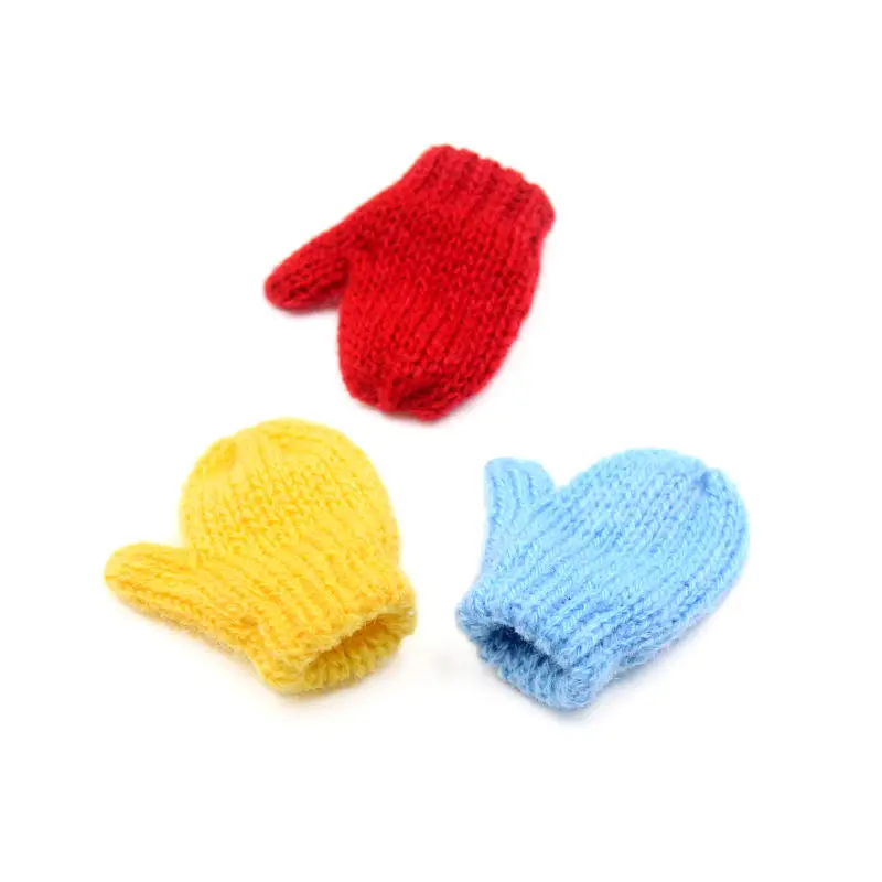 Jewelry Making Supplies DIY Knitting Kit Craft Supplies 5Pcs/Pack Cotton Knitting Mini Gloves For Hat Clothing Home Decorative Crafts DIY Handmade Make Earrings Pendant Gift Excipients