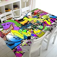 Nappe Murale Abstraite Effet Vieilli Graffiti pour Fête, Rectangulaire ou Carrée, Motif Briques Pulvérisées, Décoration Maison, Cadeau 3