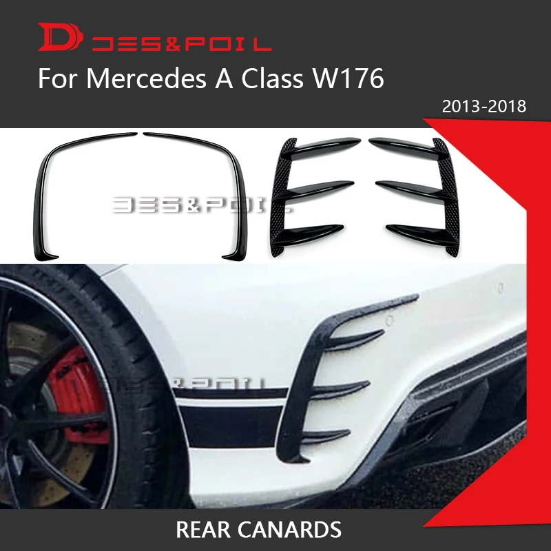 

For A Class W176 Mercedes Benz Rear Bumper Air Vent Canard Grid 2013-2018 Car Styling A200 A250 A260 A45 AMG