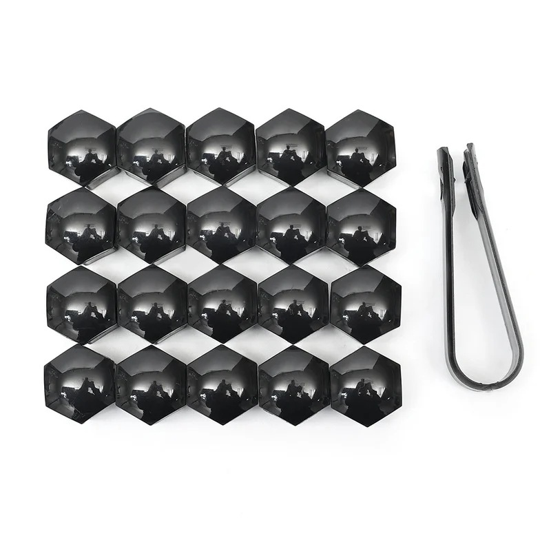 20pcs 17mm 19mm 21mm Car Wheel Nut Caps Cover Anti-Rust Auto Tyre Hub Screw Protection Nut Decoration with Black Clip car accessories,wheel nut caps,screw caps,auto accessories,wheel nut covers,bolt nut covers