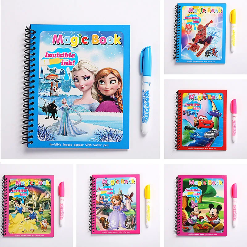 

Disney Frozen Puzzle Painting Graffiti Book Cartoon Anime Spiderman Mickey Cars Sofia Princess DIY Magical Watercolor Paint 2023