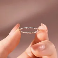 1mm Thin Stackable Ring Stainless Steel Faceted Ring for Women Girl Size 4-10 - Image 3