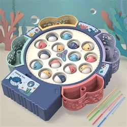 Jouets de pêche rotatifs électriques, jeu éducatif pour enfants, famille, ensemble d'assiettes de poisson, à piles 