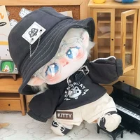 20cm No Attribute Demon Cat Kawaii Cool Handsome Boy Hoodie Hat Costume Set Plush Doll Change Clothes Outfit Cosplay Xmas Gift 2