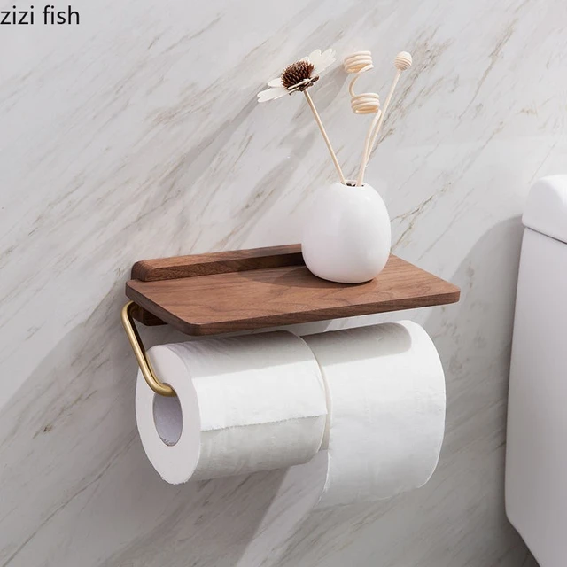 Dispensador de toallas de papel higiénico, soporte de rollo de papel de  madera para baño, soporte de papel de contacto, estante de almacenamiento  para el hogar - AliExpress