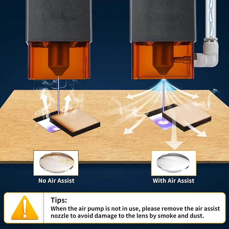110V 220V 30L/Min 16W Laser Air Assist Pump Air Compressor Laser Engraving Machine Adjustable Speed Low Noise Upgraded Nozzle laser air assist pump