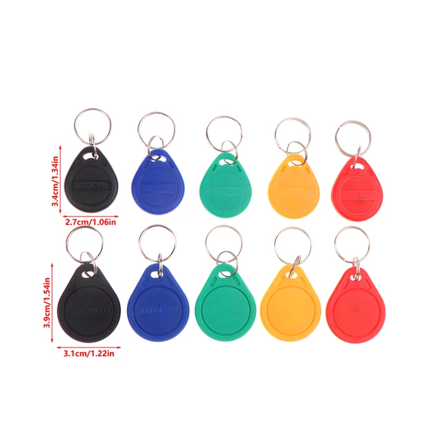 10Pcs 125KHz Read-Only RFID RFID TK4100 EM4100 Smart Chip Proximity Keyfobs Smart Secure Door Entry Access ID Keychain Token Tag 6