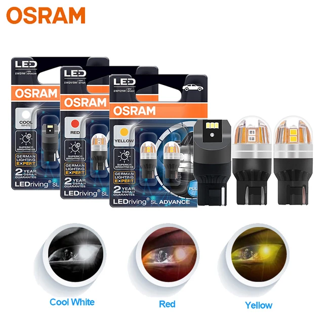 OSRAM LED T20 W21W WY21W W21/5W Turn Signal Light 7440 7443 LEDriving SL  Advance LED Car Reverse Lamps Brake Stop Bulbs, Pair