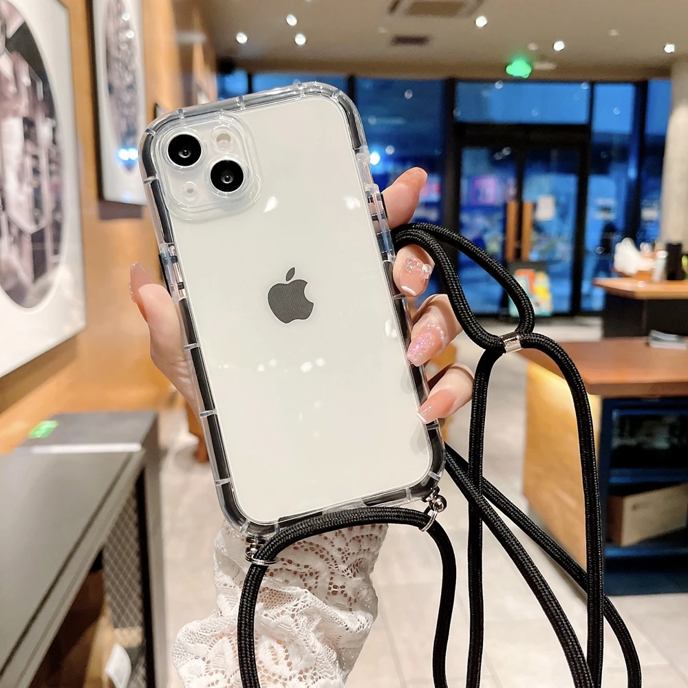 Luminous Transparent Crossbody Necklace Strap Soft Case