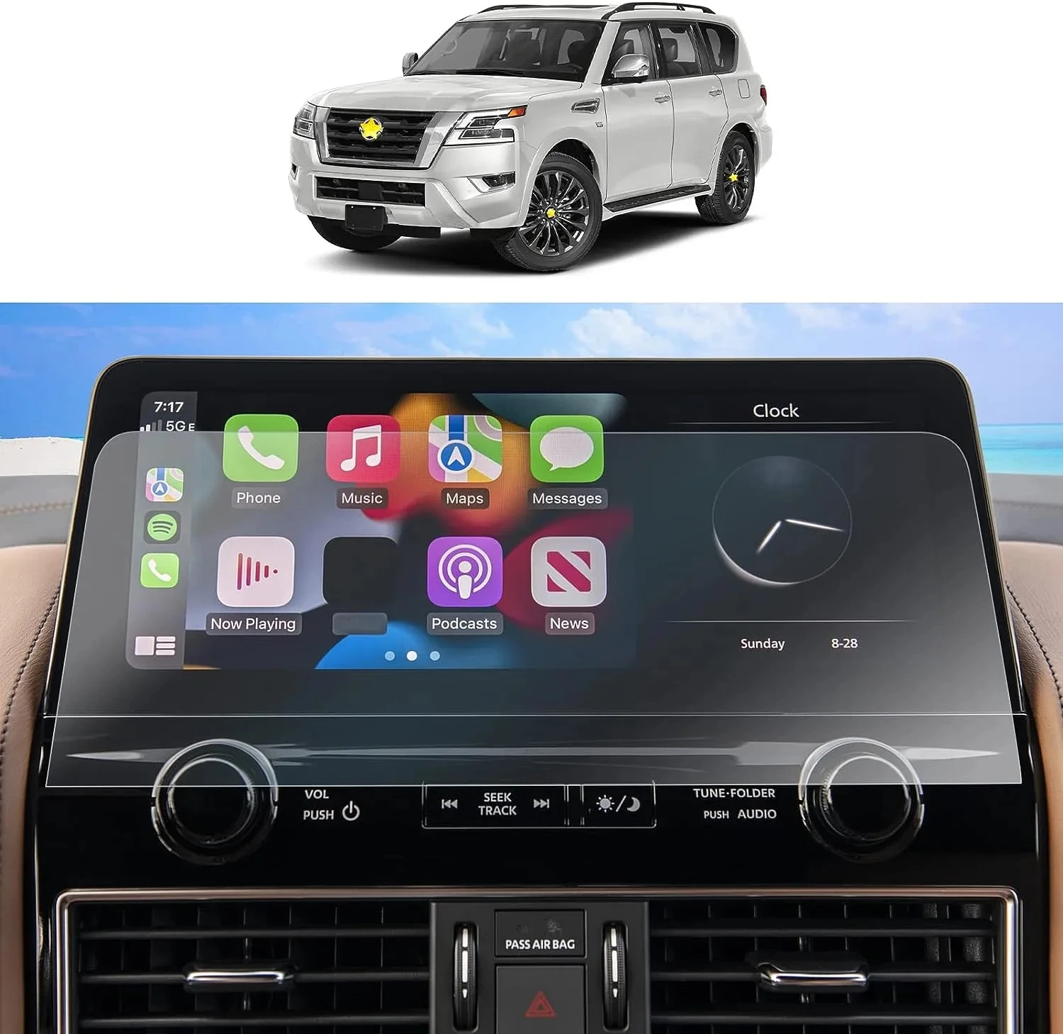 

Защита экрана из закаленного стекла для Nissan Armada Y62 2023 2022 2021, дисплей навигации Armada 2023, 12,3 дюйма, аксессуары