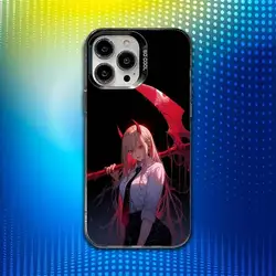 White Matte Shockproof Phone Case - C - Chainsaw P - Power Man Design - iPhone 13 Pro Max (Z1)