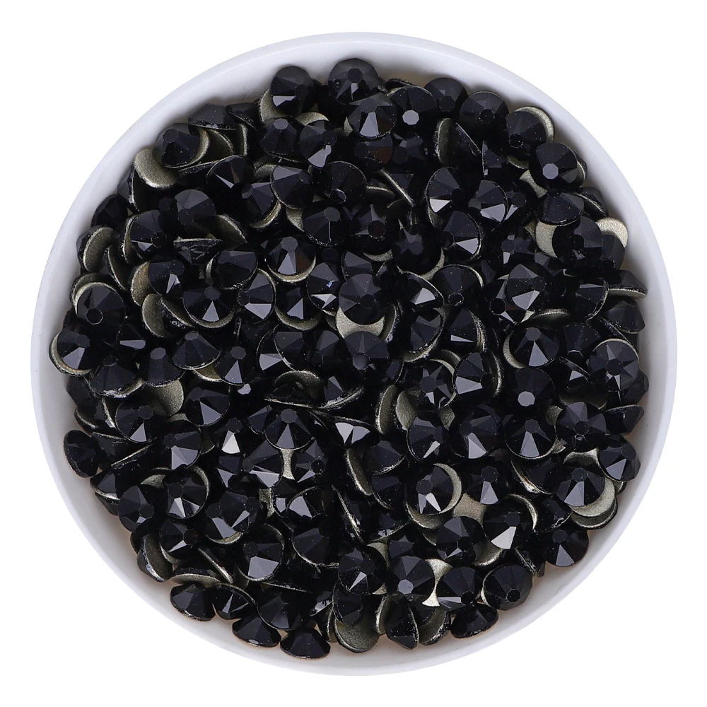 블랙 SS10-SS40 고품질 AAAAA 2088 8 빅 8 작은 라인 석 크리스탈 골드 플랫 백 반짝이 스톤 네일 아트 액세서리