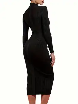 Bandage Dress Black Bodycon Dress Evening Party Elegant Sexy One Shoulder Birthday Club Outfit 6