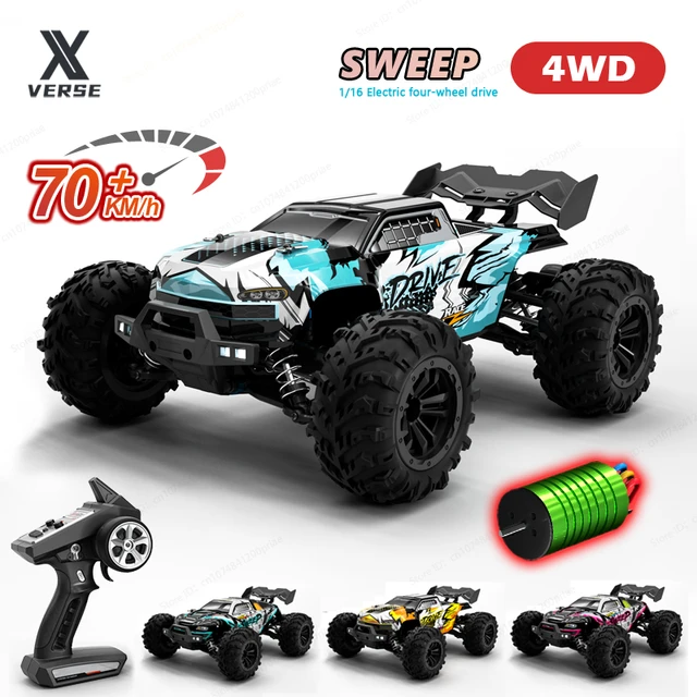 Compre 1:16 Grandes Carros RC 50+ Velocidade de Kmh - Carro de controlo  remoto para crianças e adultos 4x4 Off Road Monster Truck Electric com  faróis LED - Todo o terreno