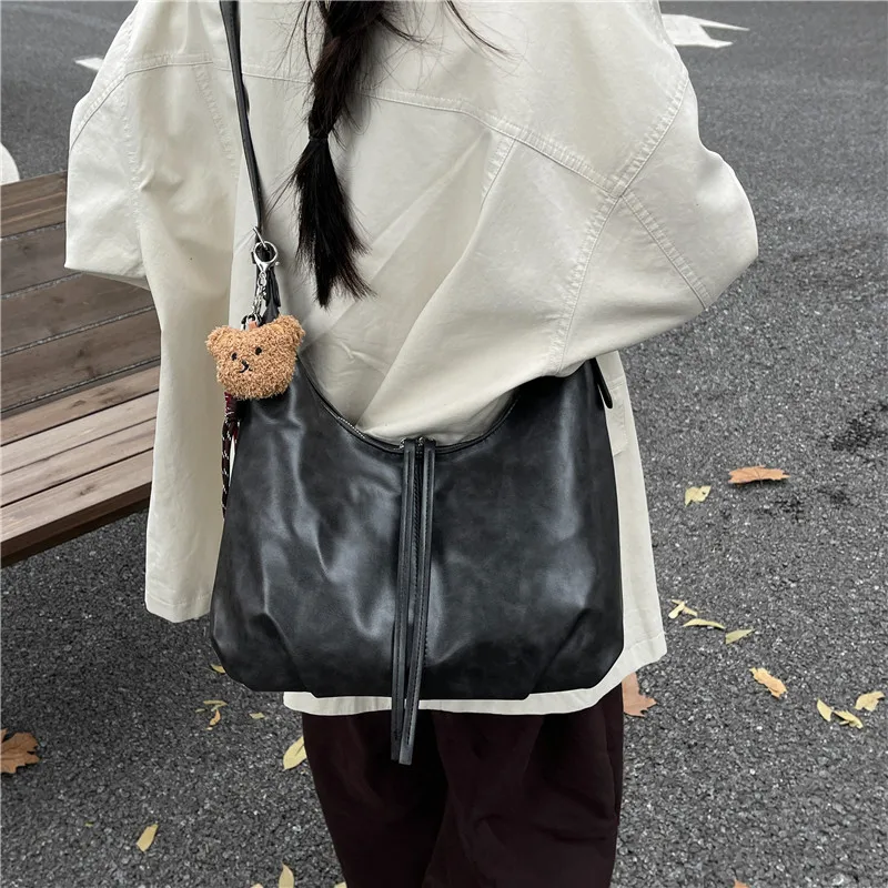 PU Leather Shoulder Bag Large Tote Bags Trendy Crossbody Bag for Women Work Shopping Travel Daily