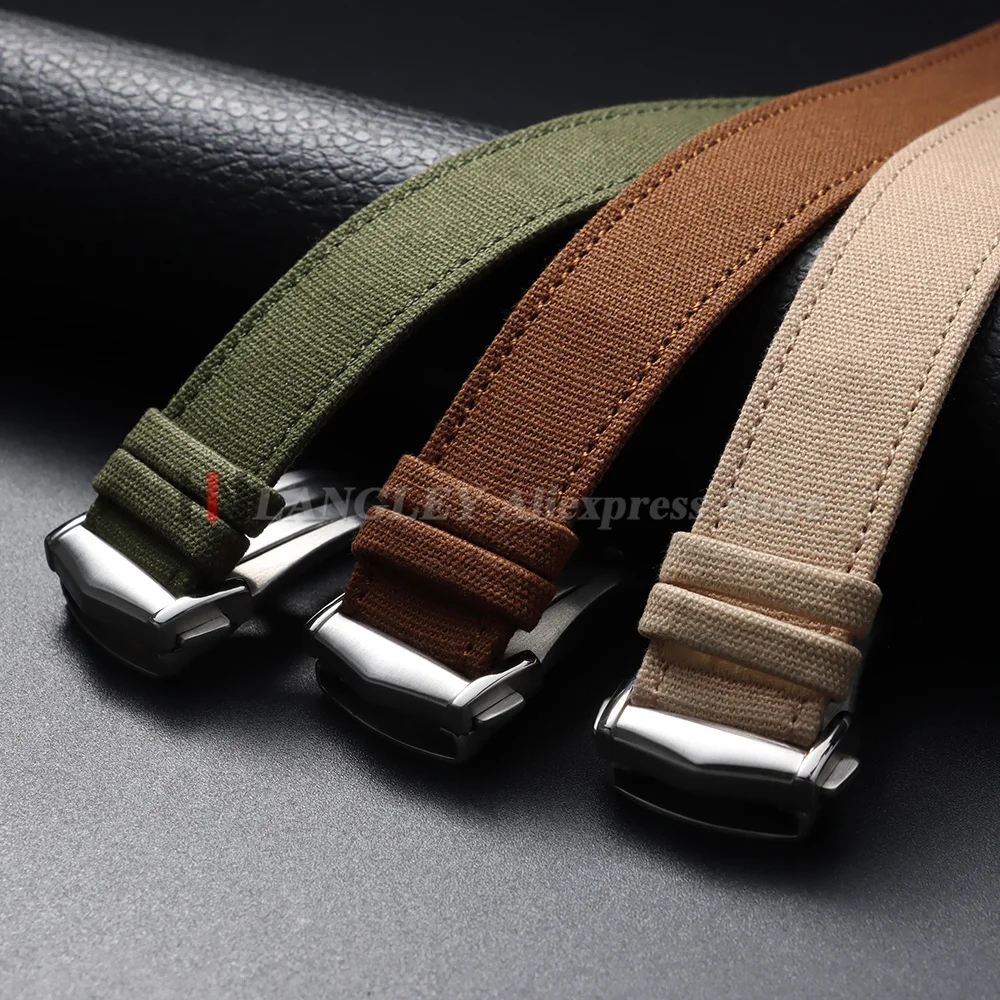 Waterproof Nylon Canvas Watch Strap with Folding Buckle - Sporty and Durable Watch Accessory