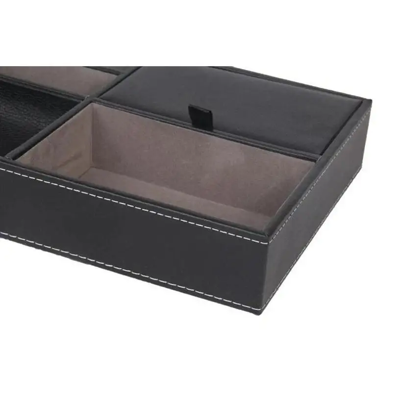 PU Leather Watch Protective Box Case Watch Jewelry Ring Display Storage Tray Desktop Holder Organizer For Women Men Organization