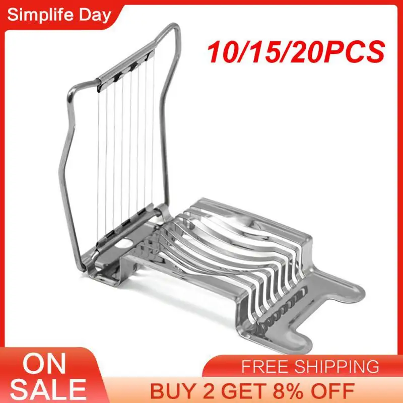 

10/15/20PCS Egg Cutter Slicer Easy To Operate Kitchen Round Pendant Stainless Steel Uniform Accessories Groove Household