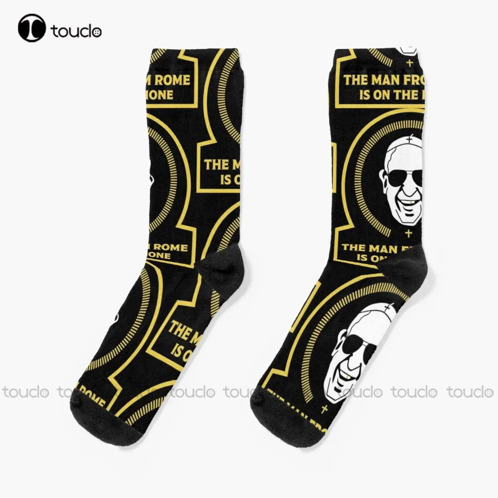 

The Catholic Pope Francis - Pope - Pope In Rome - Funny Pope - Pope Life - Rome Socks Blue Socks Custom Gift Streetwear Funny
