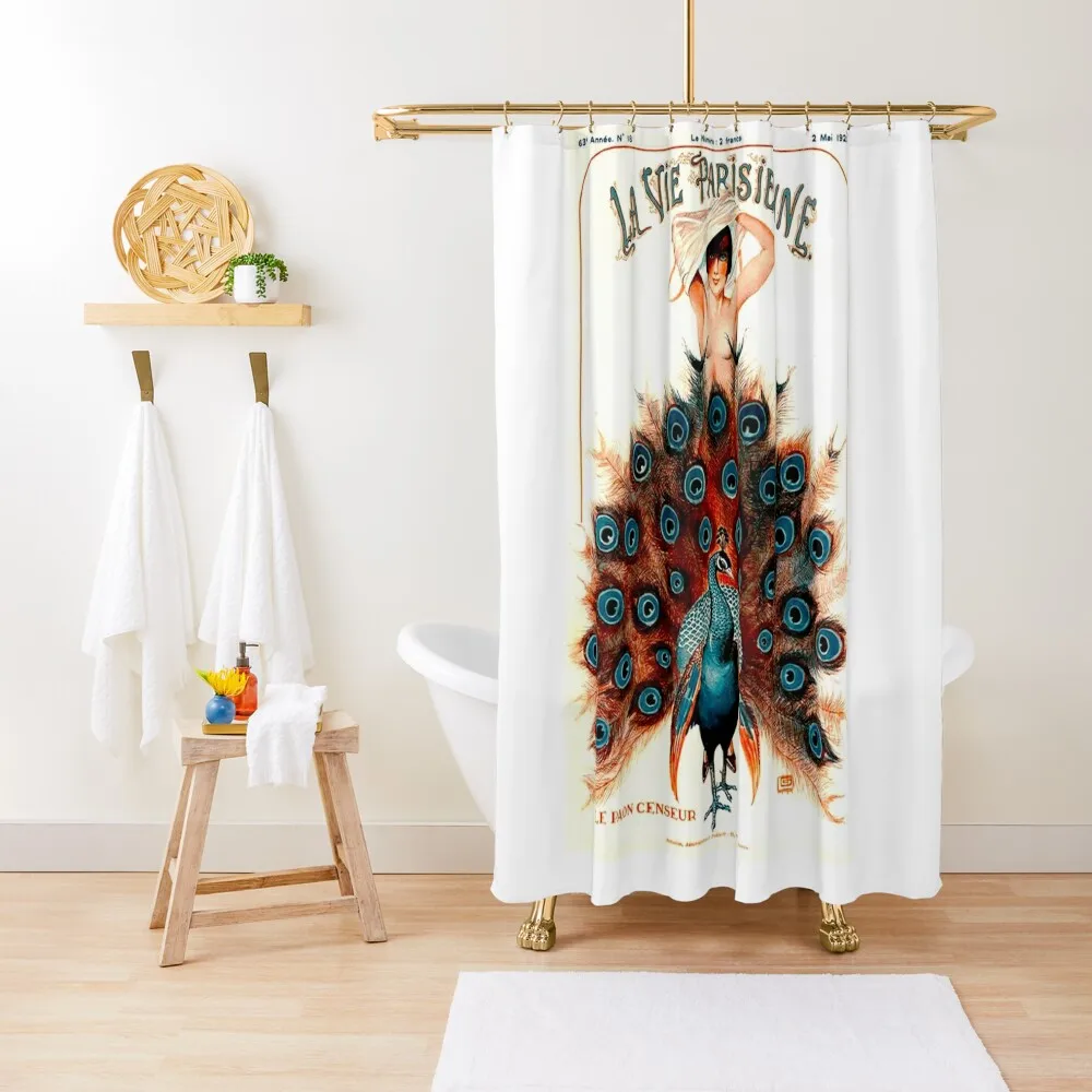 La Vie Parisienne: Tenda Per Tenda Da Doccia Con Stampa Pubblicitaria Rivista Vintage 1925