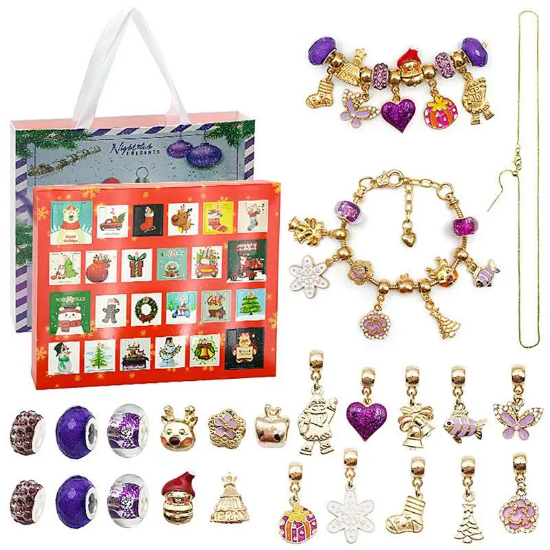 Christmas countdown calendar christmas advent calendar jewelry advent bracelet for 24 days