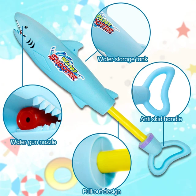 33CM Water Gun Toys Blaster Shooter Water Blaster Pistol Gun Cartoon Pool Toys Shark Crocodile Squirt Beach Toys For Children 3