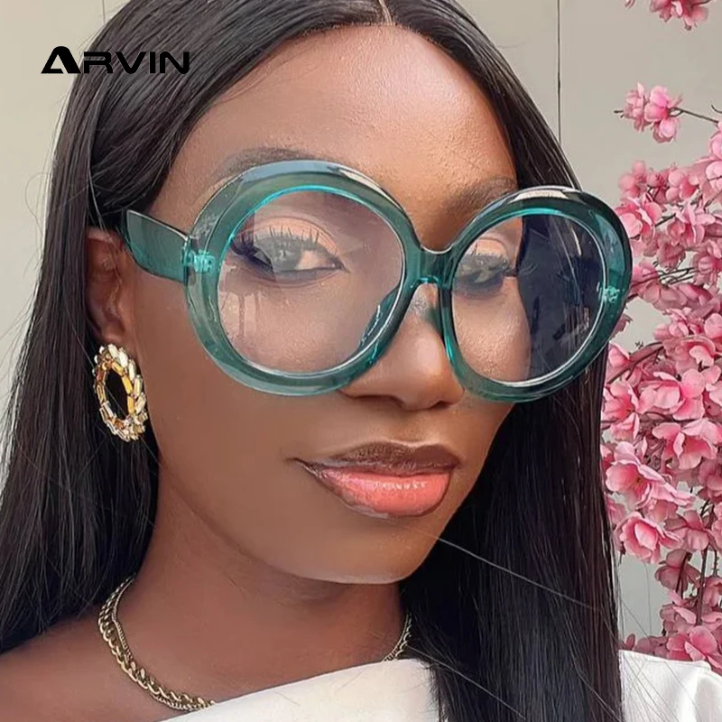 Oversized Round Eyeglasses Frames Women Non-prescription Spectacles eyeglasses frames,eyewear frames,women glasses,fashion eyeglasses