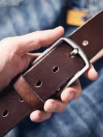 Retro Casual Cowhide Genuine Leather Men's Pin Buckle Belt With Gift Box, Student Belt, Simple Classic Belt - Image 4