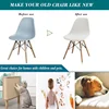 30Colors Stretch Velvet Shell Chair Cover Mid Modern Dining Chair Covers Washable Dining Room Chair Covers Lounge Armless 4