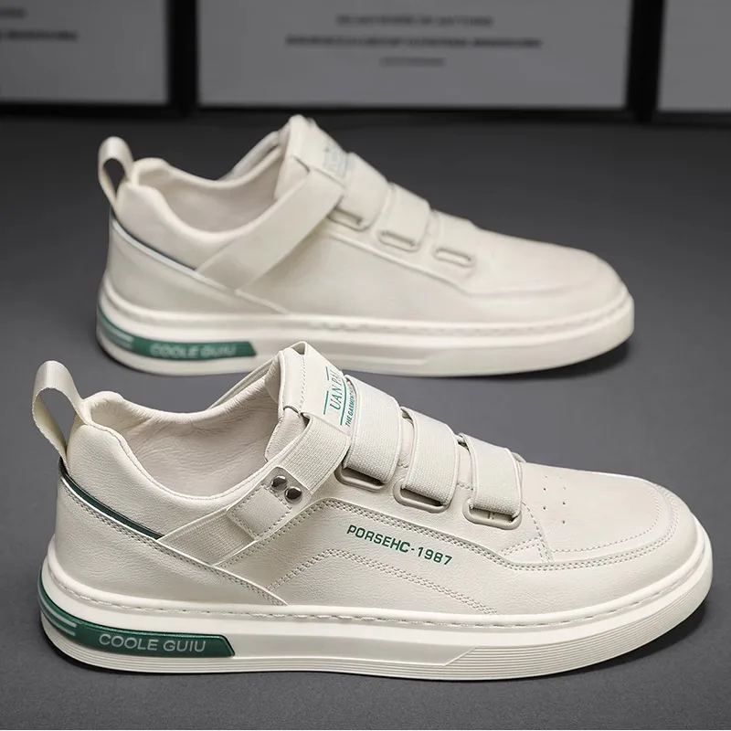 Luxury Solid Color Men's Shoes Lightweight PU Leather Casual Shoes 2024 Outdoor Sneaker Breathable Walking Shoes For Men Loafers