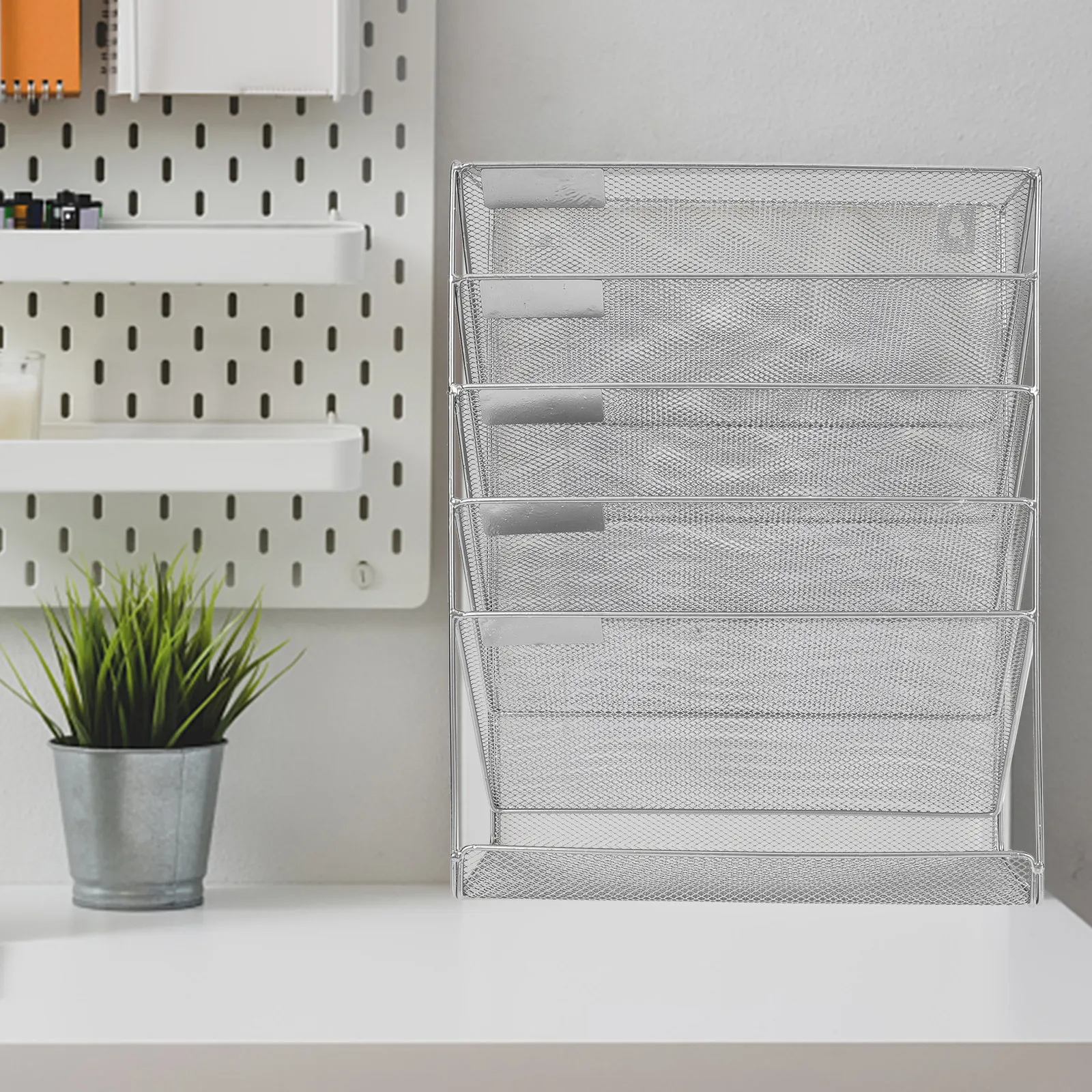 견고한 다층형 벽걸이 파일 정리함, 문서, 파일, 책, 신문, 사무실, 가정, 기숙사용 고급 금속 소재, 벽걸이형