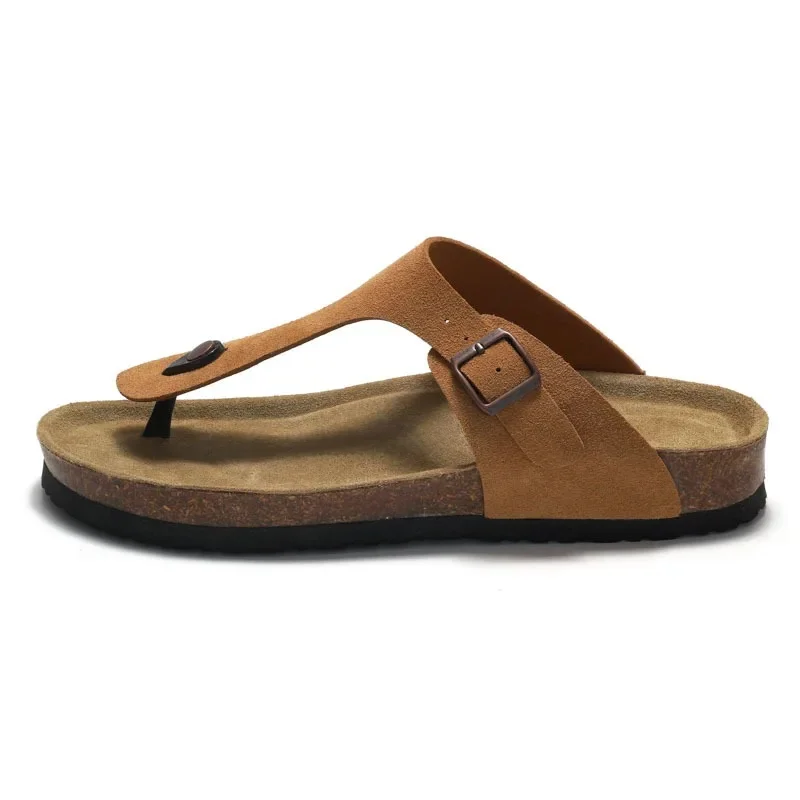 Birkenstock – sandales en cuir de vache pour femmes, sabots en bois souple à fond plat, chaussures décontractées à enfiler, en cuir amélioré, printemps et été