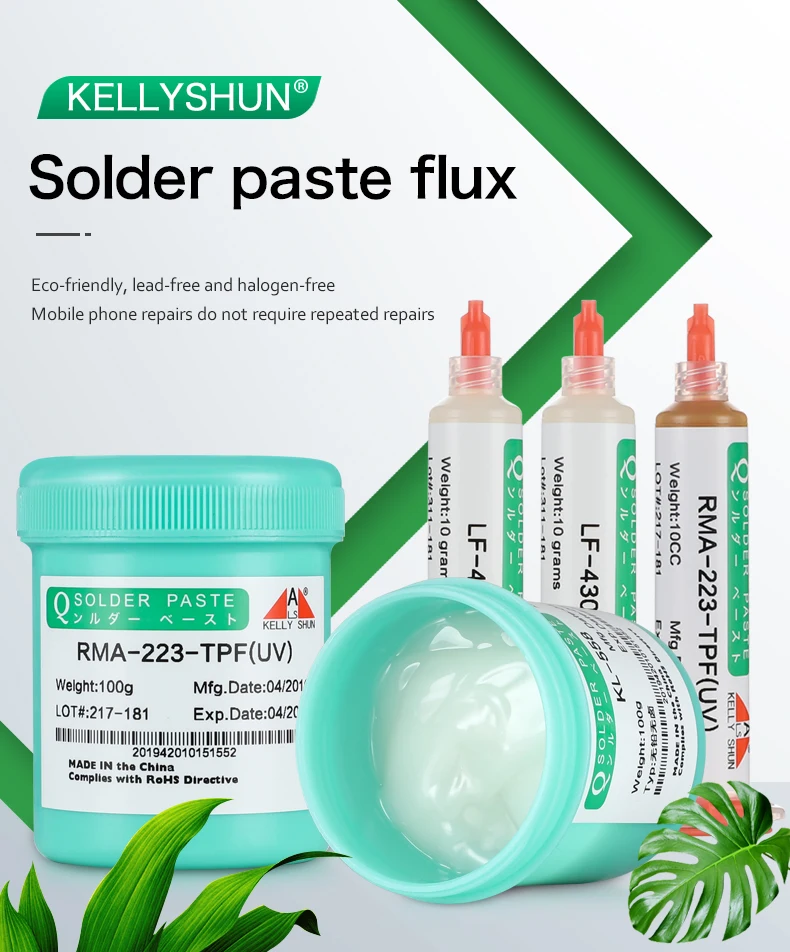 KELLYSHUN 100 g NC559 KL558 553 bleifreie Lötpaste BGA Flussmittel No-Clean SMD PCB Telefonreparatur Schweißflussmittel Lötöl – Detail 2