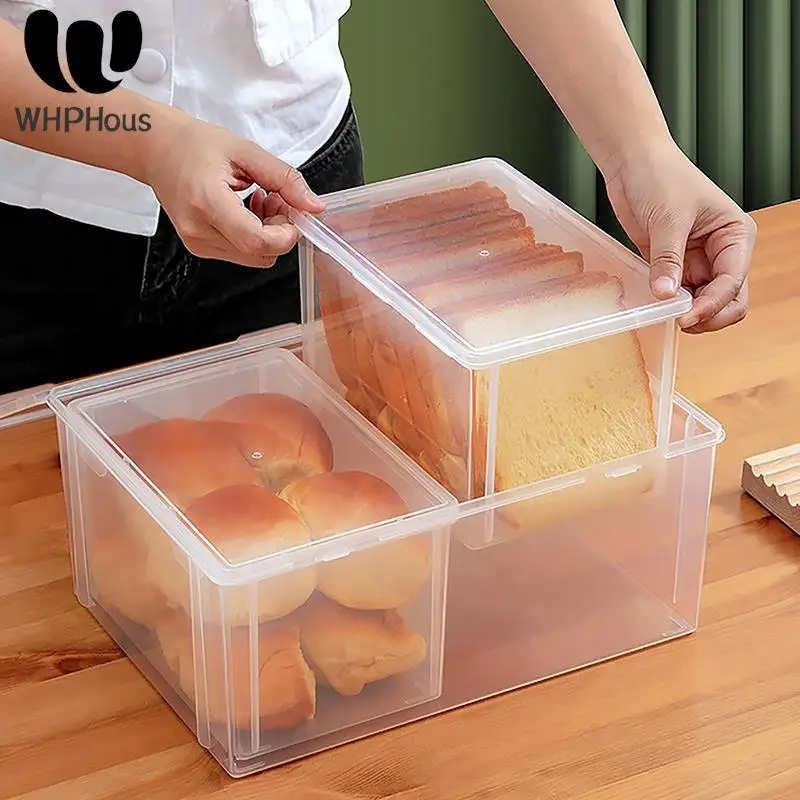 Bread Container Storage Box Kitchen Dispenser Bread Boxes Baking Bread Cake Containers  Airtight Box Refrigerator Clear Kitchen - AliExpress