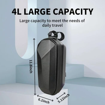 Borsa portaoggetti resistente e impermeabile ad alta capacità per monopattino elettrico, con design rimovibile per bici e bici senza pedali