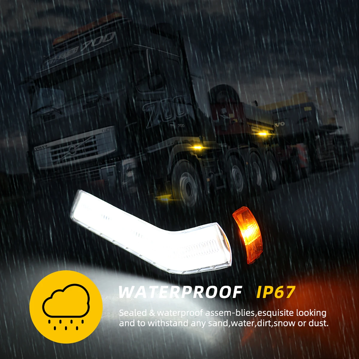 Side Marker Lights Warning Rear Tail Light car External Lights Trailer Truck Lorry indicator lamp Trailer Van Pickup 2pcs 12-24V