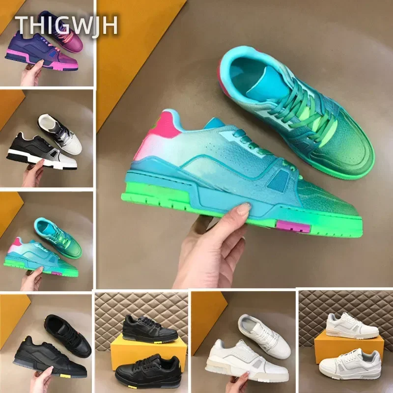 

Guangzhou Leather European Men black White green purple British Busines Designer Casual Shoes Square Fashion classic Shoes