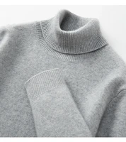 Double thick 100% cashmere sweater men's turtleneck sweater business leisure long sleeve pullover sweater in autumn and winter. 1