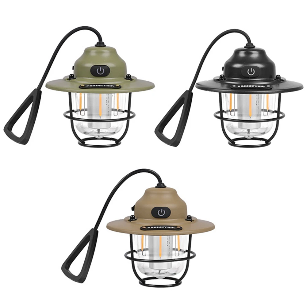 Camping Lamp LED Camping Lamp 1200mAh Emergency Light Lantern IPX4 Waterproof Retro Atmosphere Chandelier Stepless Dimming Fishing Hiking