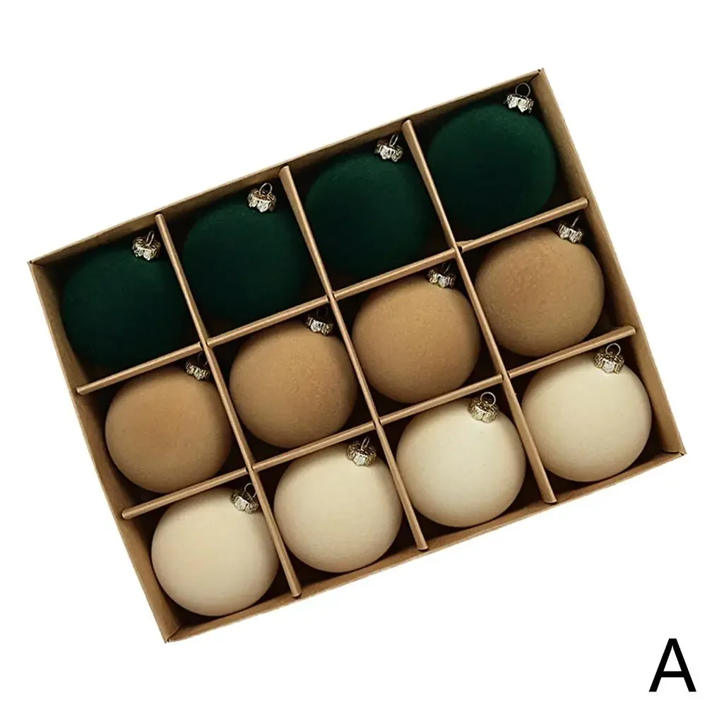 thumbnail image 1 of Juego de 12 bolas de Navidad con adornos de terciopelo de 2,36 pulgadas con aro colgante para decoración del hogar, Navidad, P X5r6, 1 of 5