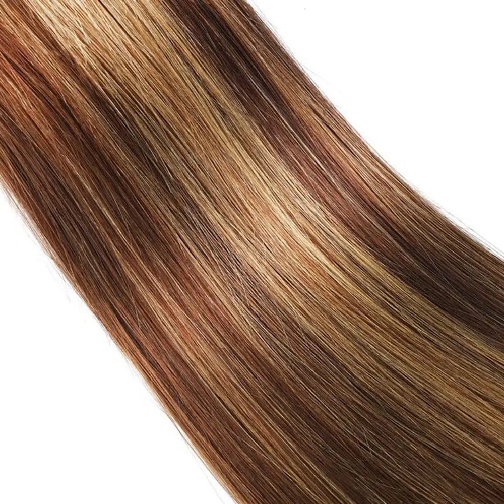 P4/27 Honey Blonde Bundles Bone Straight Human Hair Highlight Brazilian Hair Extensions Double Weft Bundles Remy