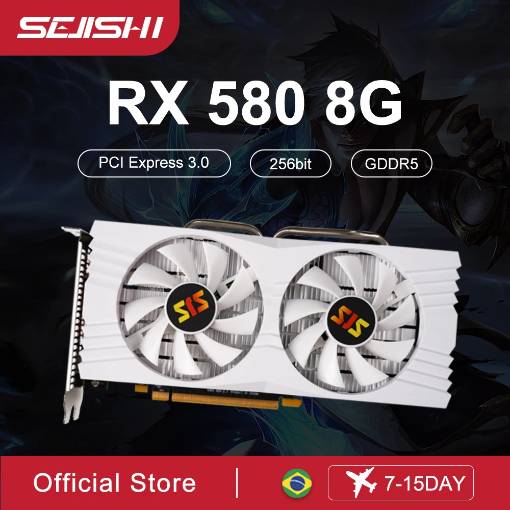 SEJISHI SJS RX 580 8GB 2048SP 256Bit GDDR5 Gaming Card placa