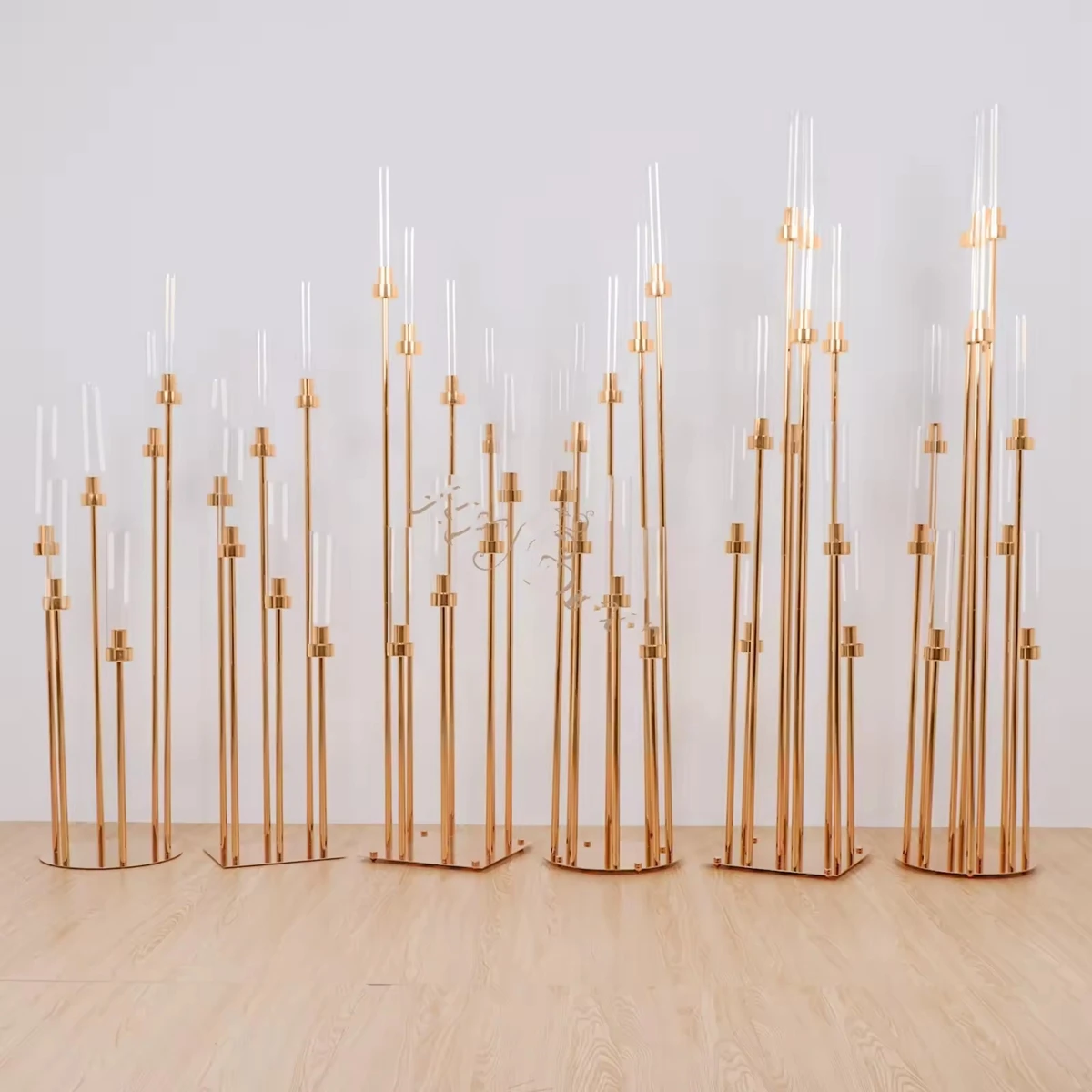 

Tall Centerpieces Wedding Gold Vase Cylinder Pedestal Stands Display for Tables Metal High Vases Column Geometric Flower Stand
