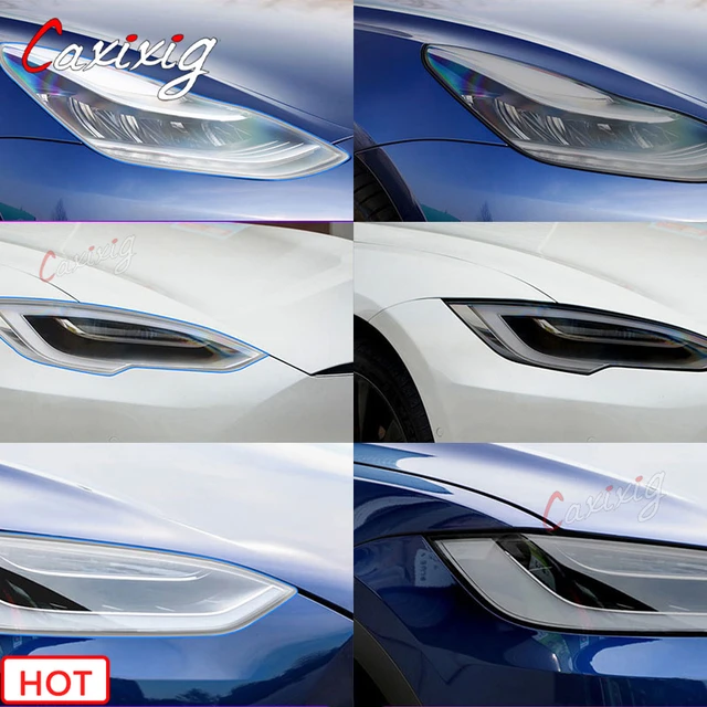 2 Stück Auto abdeckungen Scheinwerfers chutz folie für Tesla