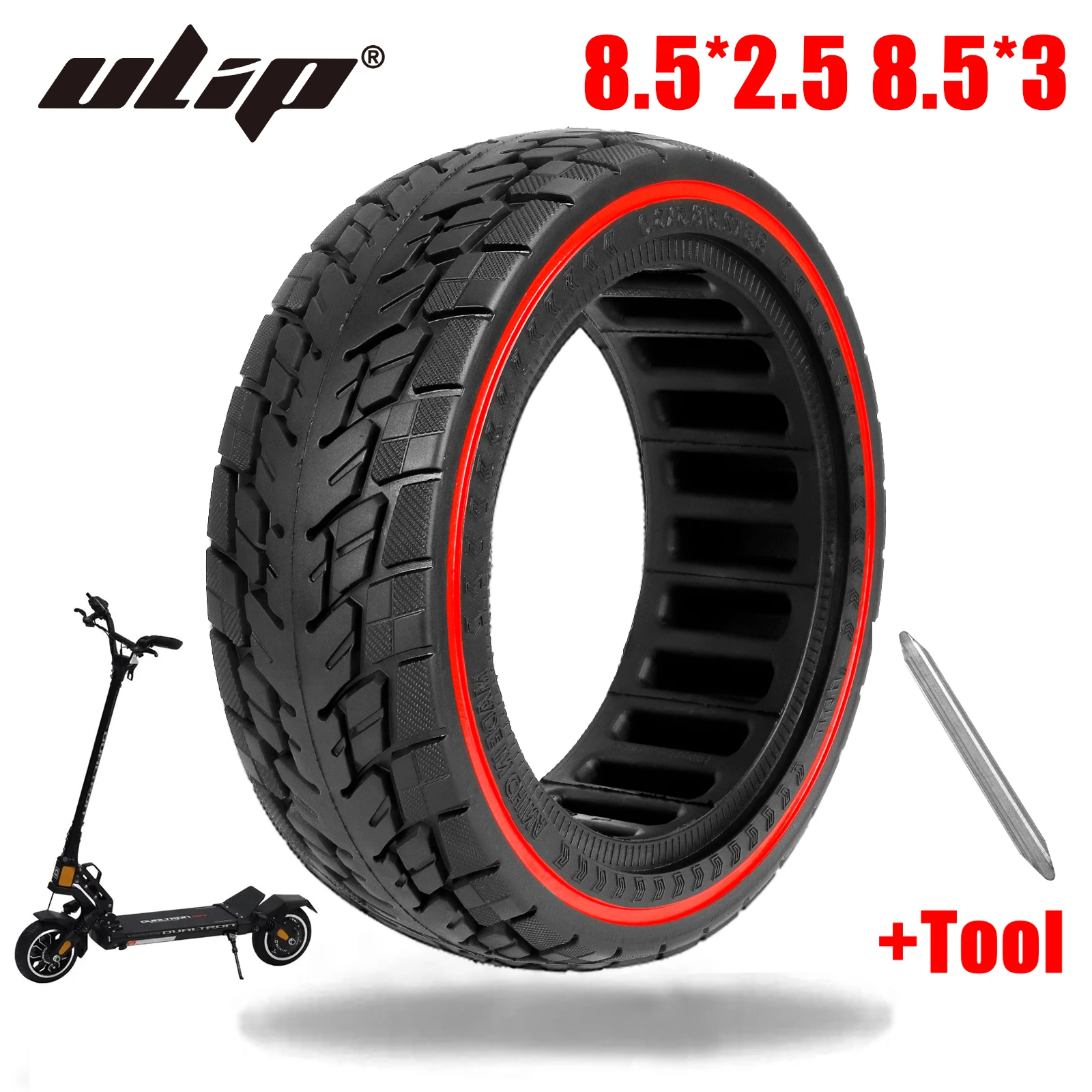 thumbnail interactive-video image 1 of 2-Pack Red 8.5x2 Solid Scooter Tires - Replacement Wheels For M365 Pro, Gotrax GXL V2 & XR Models 1 of 6