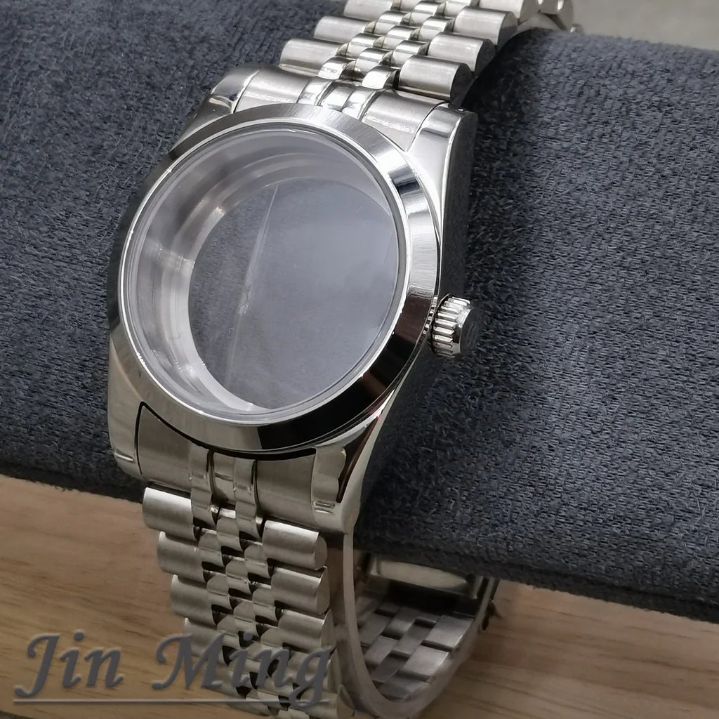 Premium Men's Watch Case with Sapphire Glass and Strap Parts, 36mm/40mm S Crown