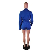 Streetwear Pockets Jeans Jumpsuit Denim Playsuit Women Shorts Turn-down Collar Single-breasted Long Sleeve Romper Fall Outfits - Image 6