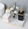 Nordic Resin Tray Hotel Marble Texture Storage Tray Bathroom Toiletries Counter trays Toiletries Dental Plates Bathroom Accessor 4