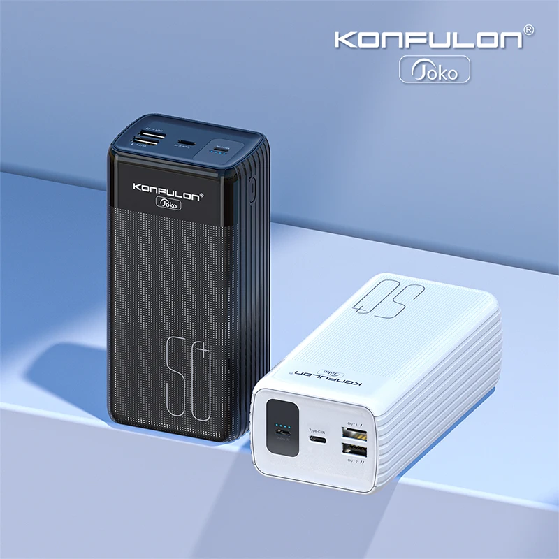 Konfulon Powerbank 50000 Mah Dual Quick Charge Power Bank Display A Led Nero Tipo C Caricabatteria Esterno Per Iphone Xiaomi